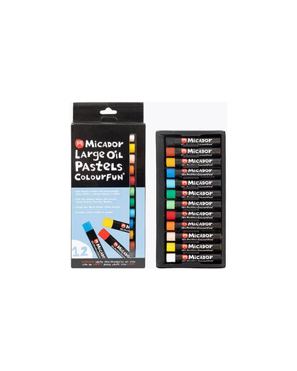 Micador Colourfun 12 Pack Large Oil Pastels