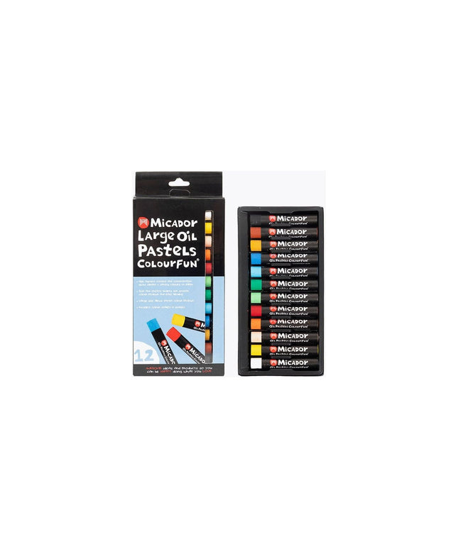 Micador Colourfun 12 Pack Large Oil Pastels