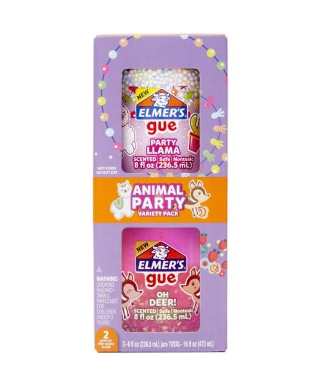 Elmer's Premade Slime Animal Party Mix-in Gue 2 pack