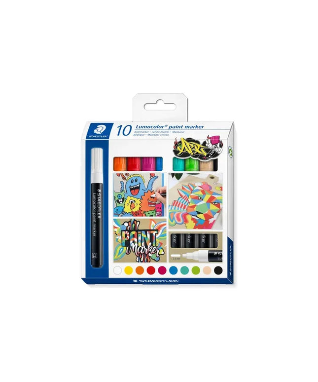 Staedtler Lumocolor Paint Marker 349 - Assorted 10pk