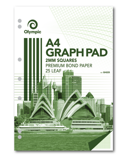 Olympic Graph Pad 2mm A4 25 Leaf