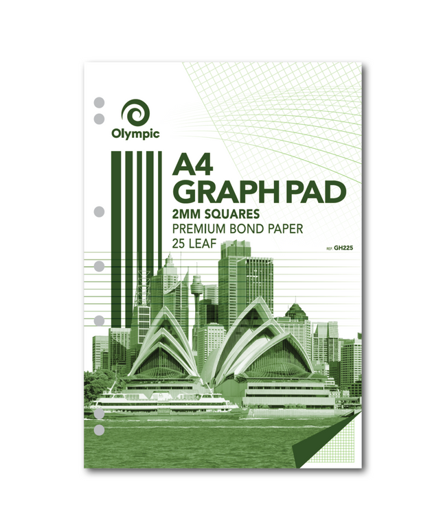 Olympic Graph Pad 2mm A4 25 Leaf