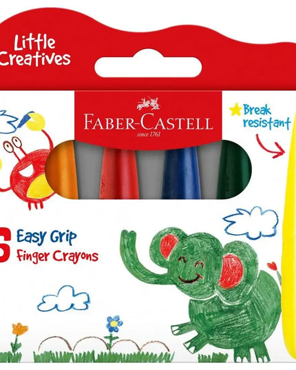 Faber-Castell Little Creatives Easy Grip Finger Crayon 6 pk