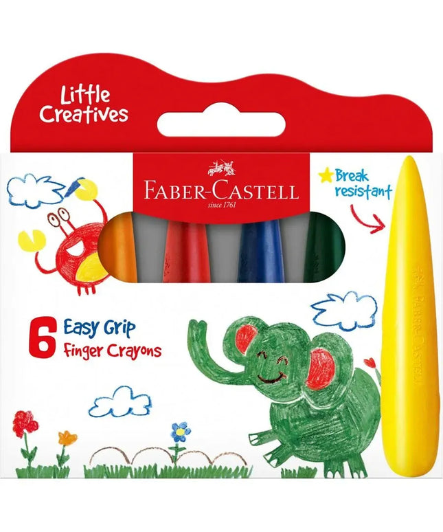 Faber-Castell Little Creatives Easy Grip Finger Crayon 6 pk