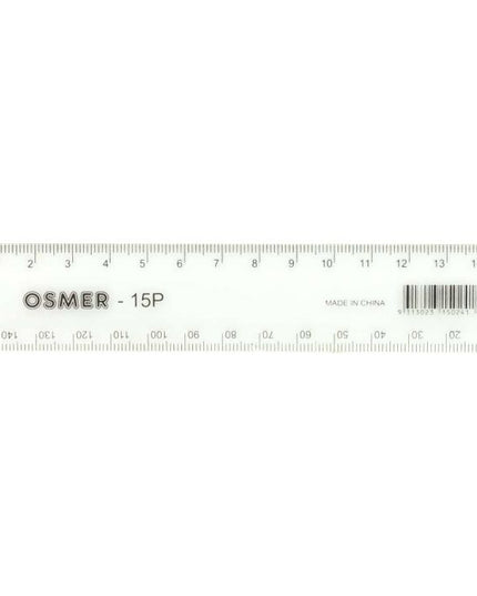 Osmer Plastic Ruler 15cm (Clear)