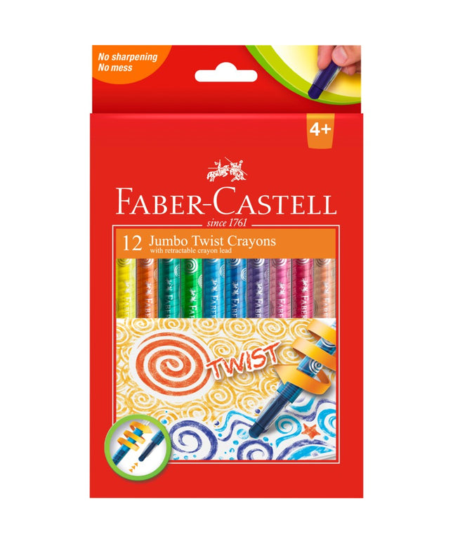 Faber-Castell Jumbo Twist Crayons 12Pk