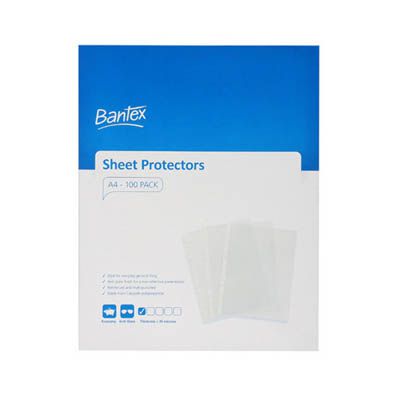 Bantex Economy Sheet Protectors A4 Clear - 100 Pack