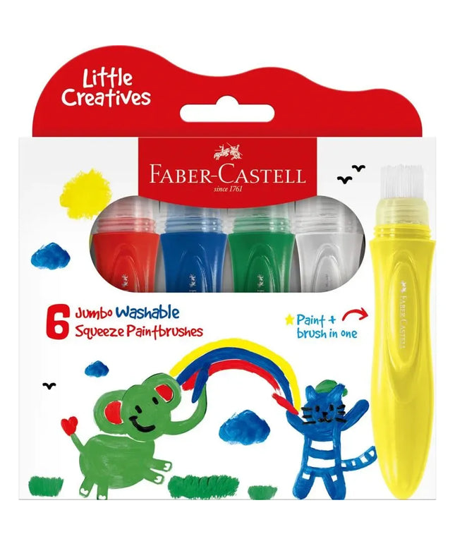 Faber-Castell Little Creatives Squeezing Paintbrush 6pk
