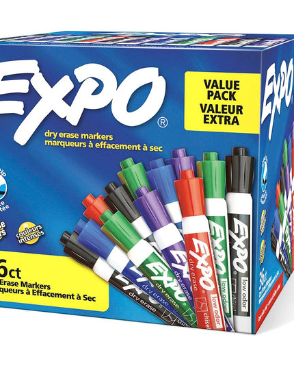 Expo Whiteboard Markers Chisel Assorted 36 Pack