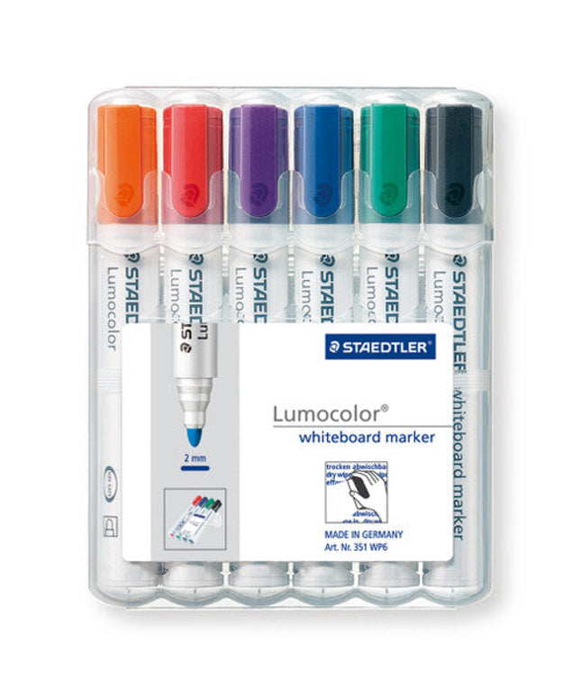 Staedtler Lumocolor Whiteboard Markers Bullet Assorted 6 Pack
