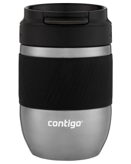 Contigo Pug Mug Snapseal 295ml - Black & S/Steel