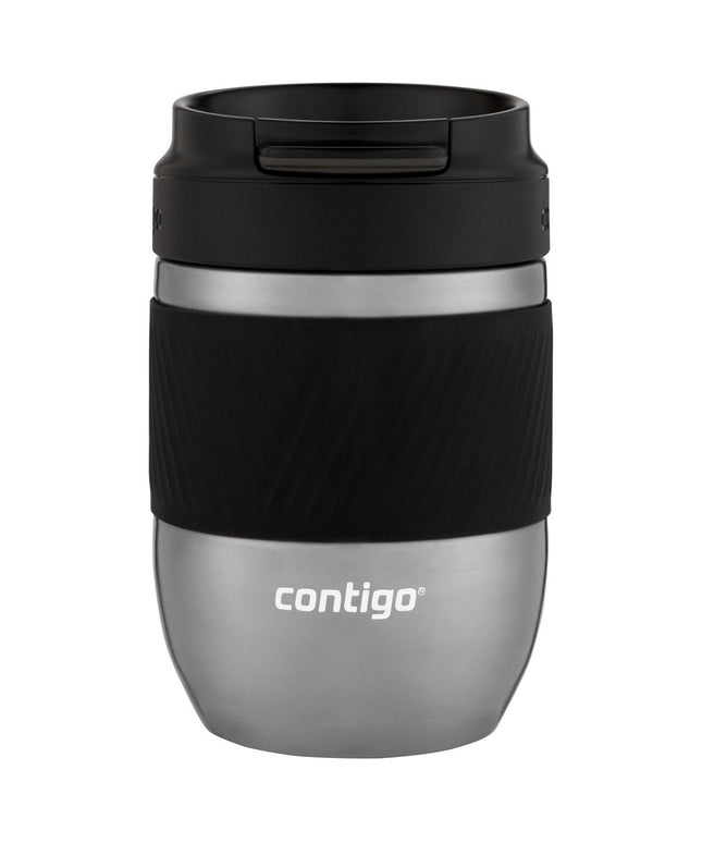 Contigo Pug Mug Snapseal 295ml - Black & S/Steel