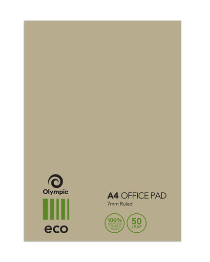 Olympic ECO Office Pad A4 Ruled 7mm 50 Leaf