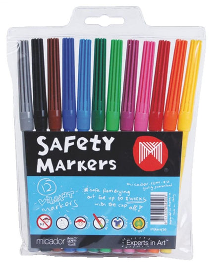 Micador Dry Safe Markers 12 Pack Wallet