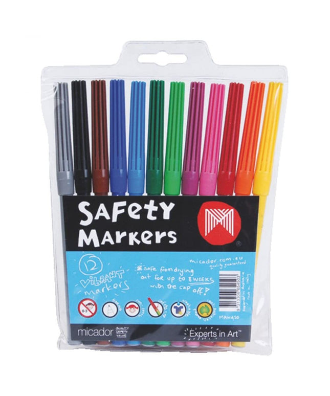 Micador Dry Safe Markers 12 Pack Wallet