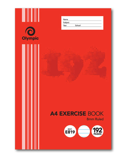 Olympic Exercise Book A4 192 Pages 8mm Feint