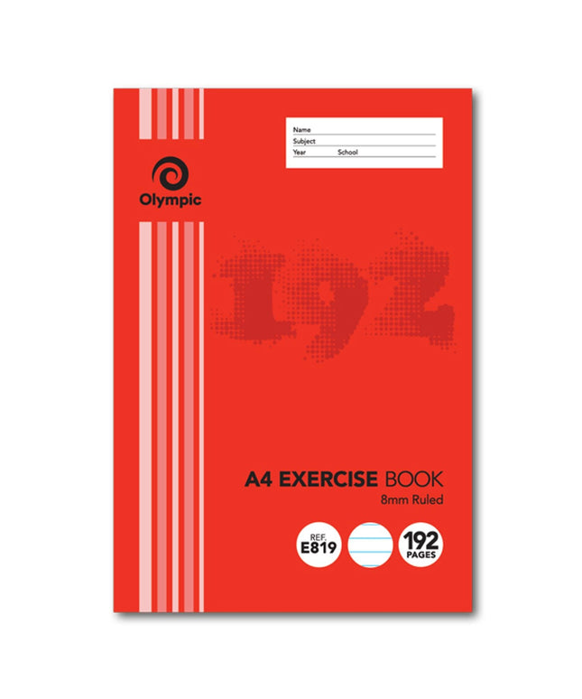 Olympic Exercise Book A4 192 Pages 8mm Feint