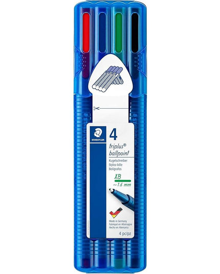 Staedtler Triplus 437M Medium Ballpoint Pen Assorted 4 Pack