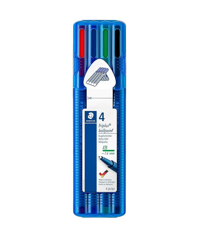 Staedtler Triplus 437M Medium Ballpoint Pen Assorted 4 Pack