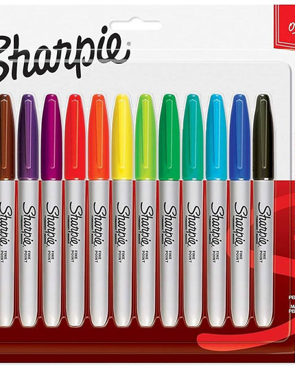 Sharpie Fine Permanent Markers Assorted 12 Pack