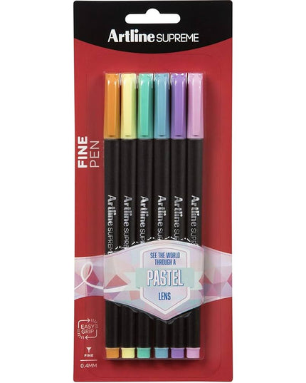Artline Supreme Fineliner 0.4mm Pastel 6 Pack