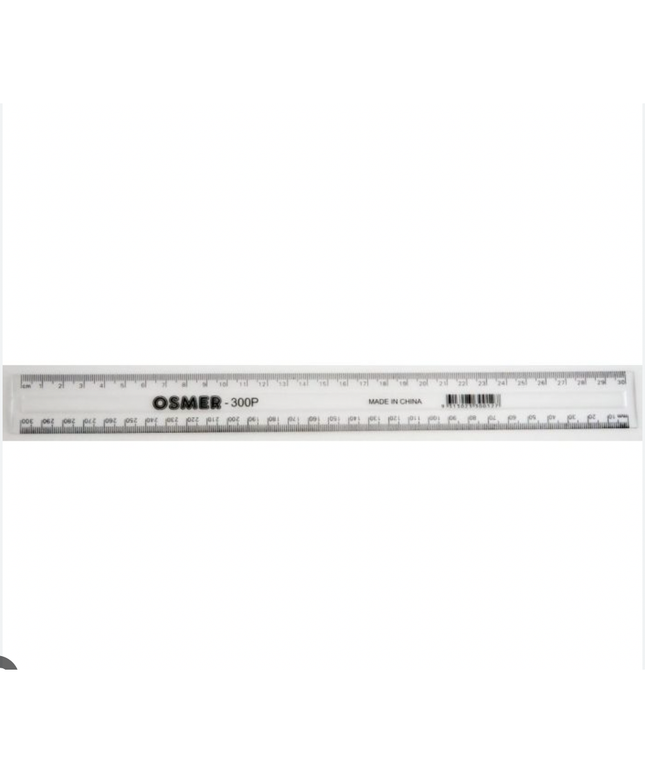 Osmer Plastic Ruler 30cm (Clear)