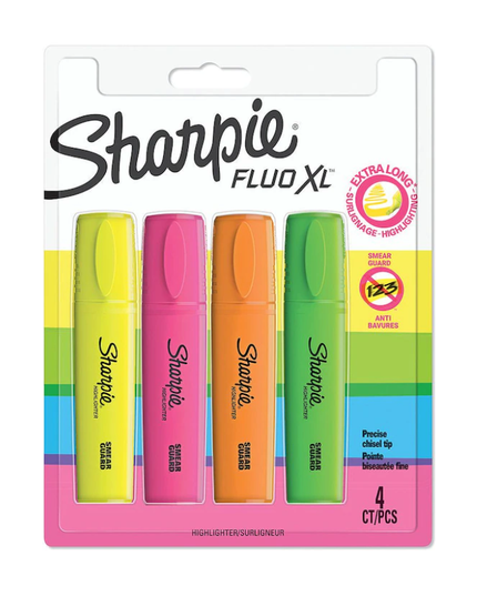 Sharpie 4 Pack Highligher XL