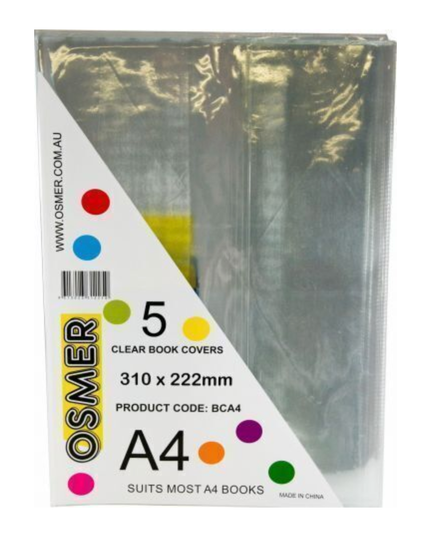 Osmer Clear Book Cover A4 Pack Of 5