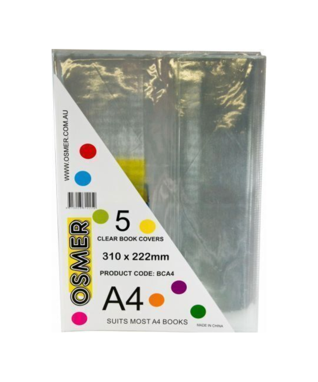 Osmer Clear Book Cover A4 Pack Of 5