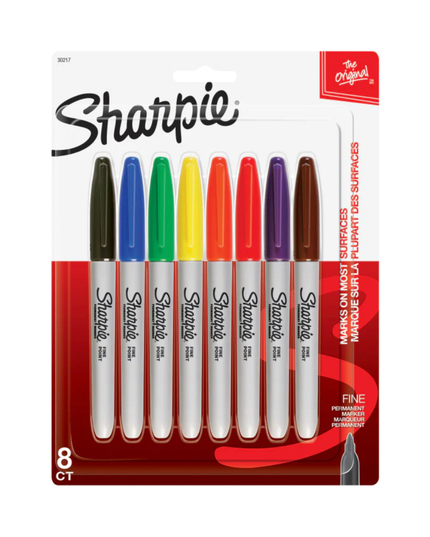 Sharpie Permanent Markers Fine 8 Pack