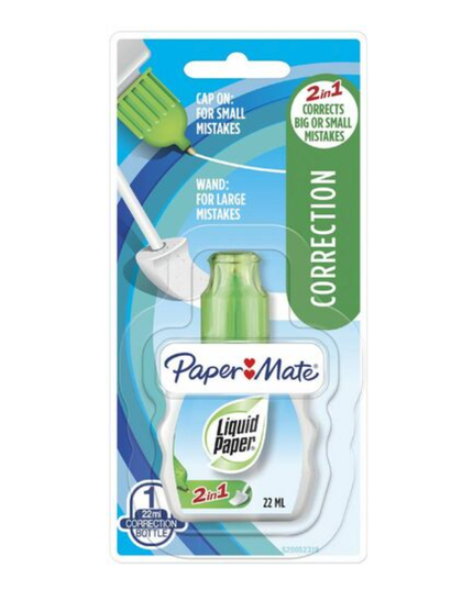 Papermate Correction Fluid Papermate Liquid Paper 2 In 1 Combo 22ml