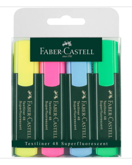 Faber Castell Highligher Textliner 48 Wallet (4 Pack)