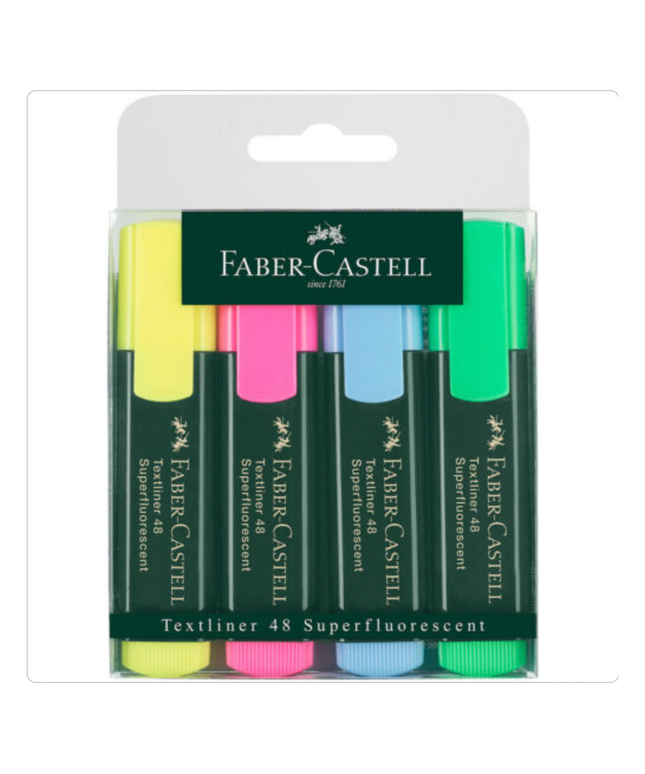 Faber Castell Highligher Textliner 48 Wallet (4 Pack)