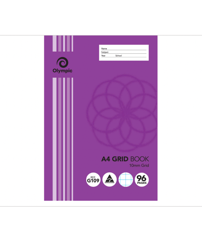Olympic A4 Maths Grid Book 96 Pages (10mm)
