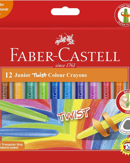 Faber-Castell Junior Triangular Twist Crayons 12Pk