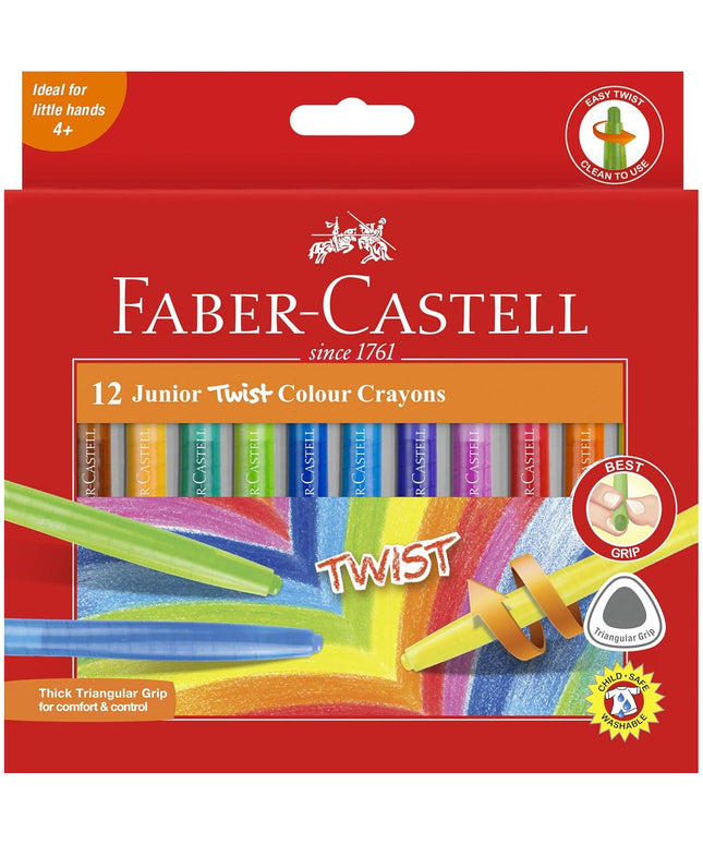 Faber-Castell Junior Triangular Twist Crayons 12Pk