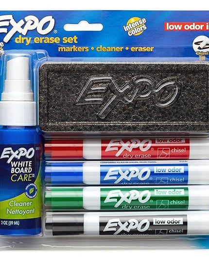 Expo Low Odor Whiteboard Marker Starter Set Chisel Tip