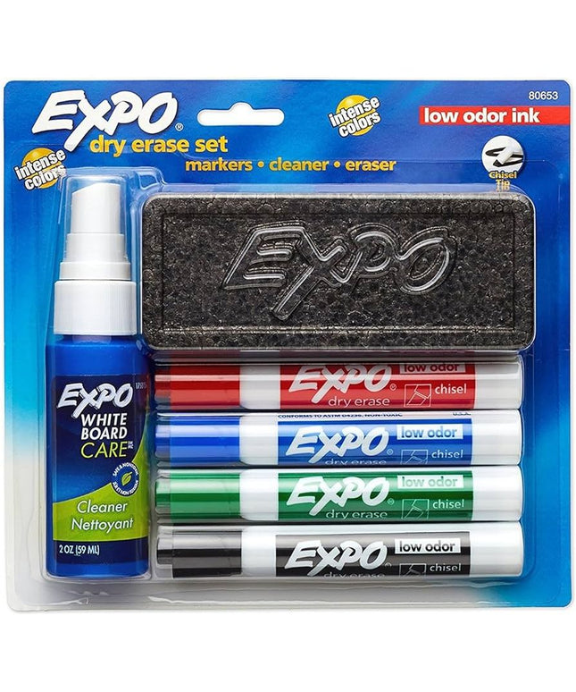 Expo Low Odor Whiteboard Marker Starter Set Chisel Tip