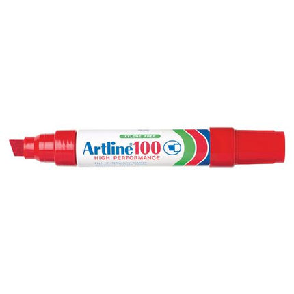 Artline 100 Chisel Tip Permanent Marker Red