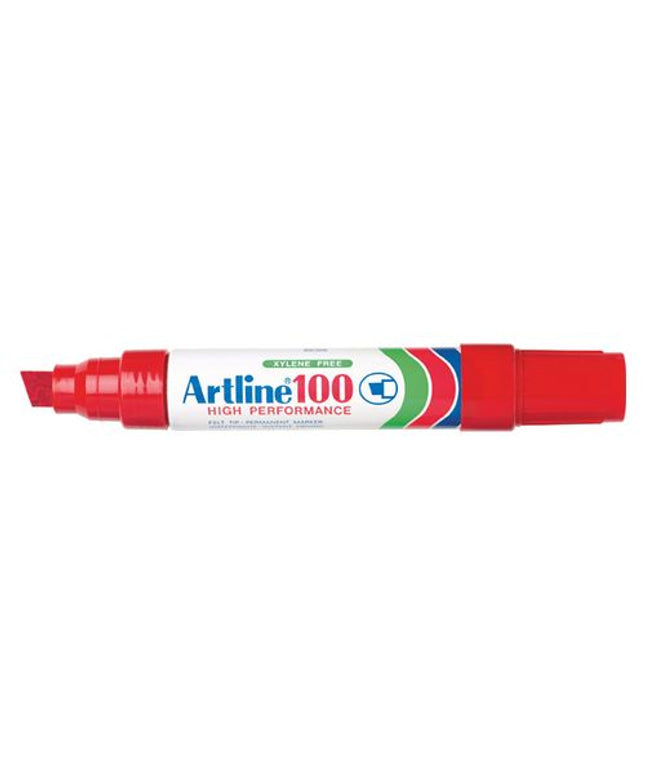 Artline 100 Chisel Tip Permanent Marker Red