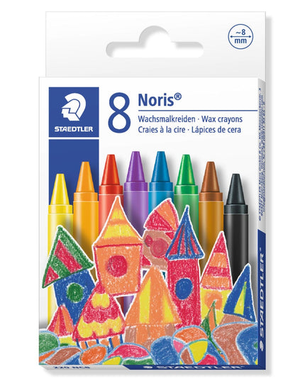 STAEDTLER NORIS WAX CRAYONS ASSORTED PACK 8