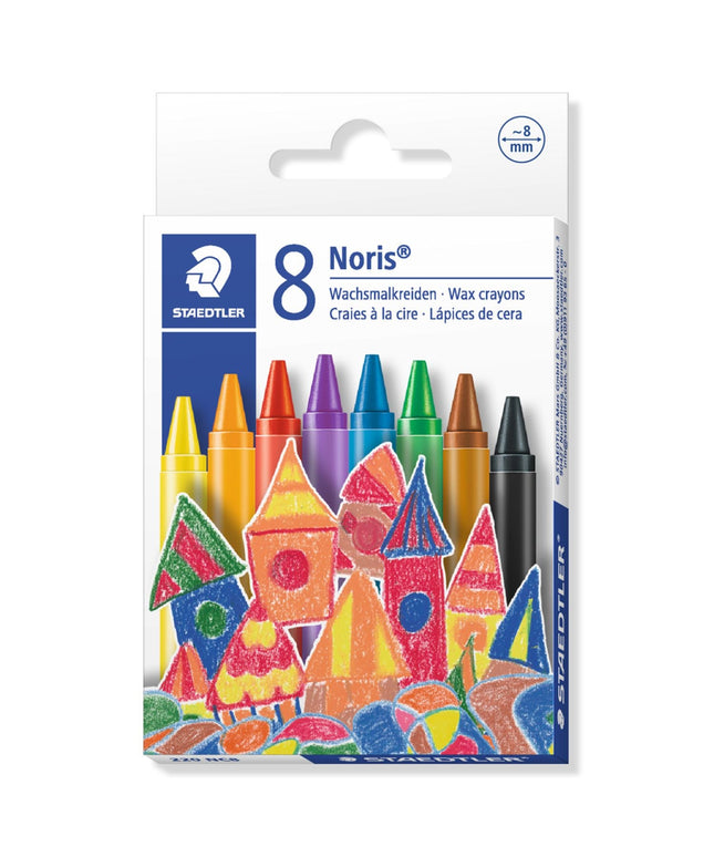 STAEDTLER NORIS WAX CRAYONS ASSORTED PACK 8