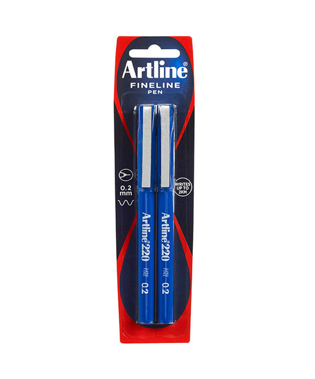 Artline 200 Fineliner 0.4mm Blue 2 Pack