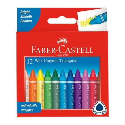 Faber-Castell Triangular Wax Crayon 12Pk