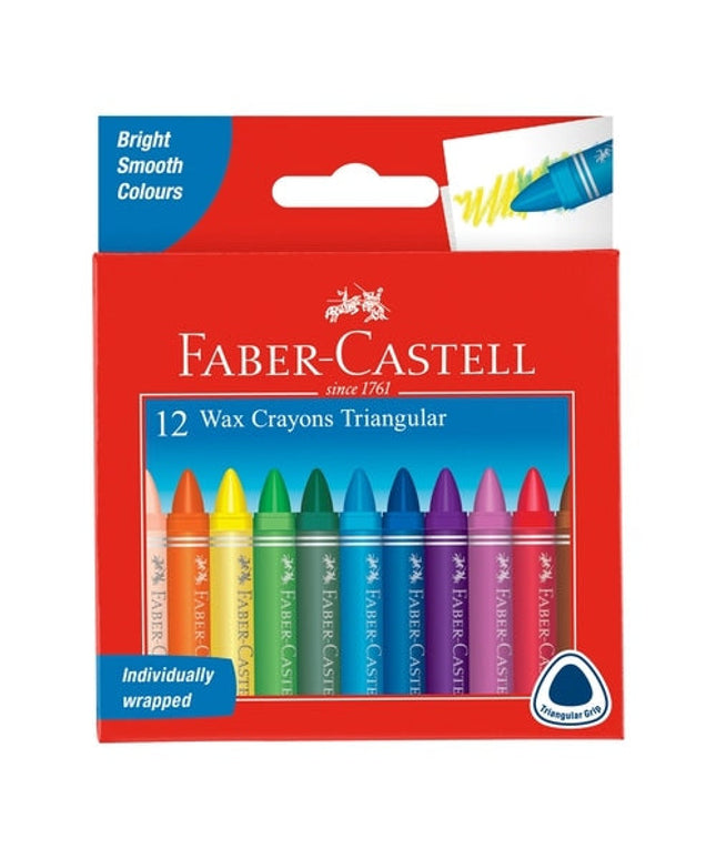 Faber-Castell Triangular Wax Crayon 12Pk