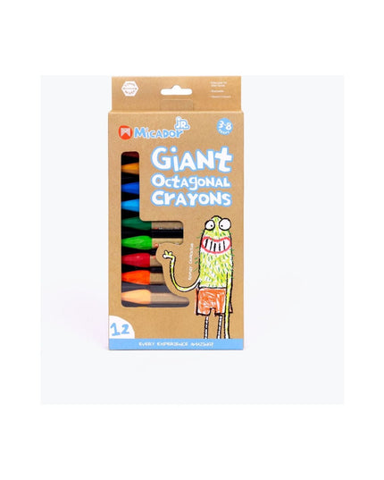 Micador Jr. Giant Crayons Octagonal, 12 Pack