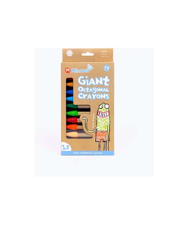Micador Jr. Giant Crayons Octagonal, 12 Pack