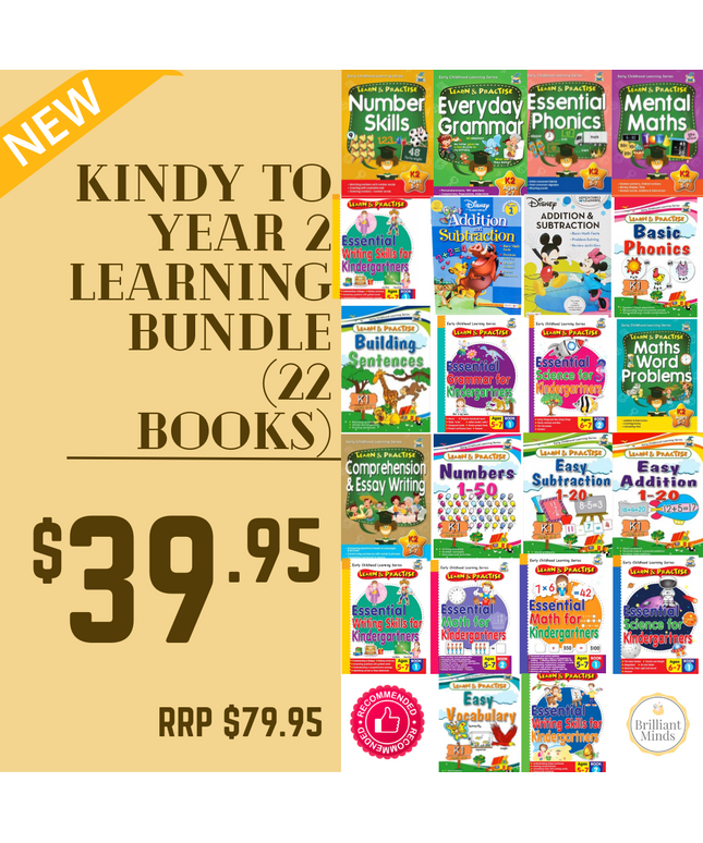 Kindy to Year 2 Learning Bundle (22 Books)