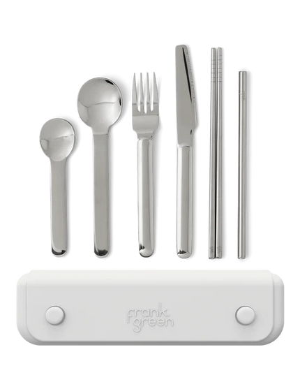 6pc Stainless Steel Cutlery Set with Pouch - Cloud White
