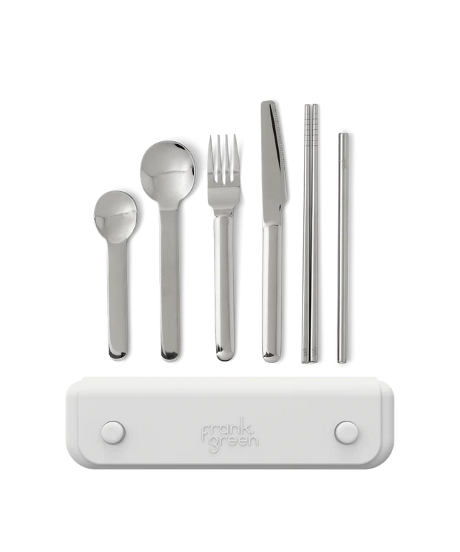 6pc Stainless Steel Cutlery Set with Pouch - Cloud White